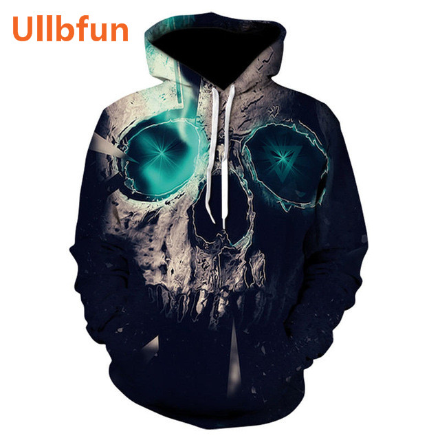 Ullbfun Sweatshirt 3D Skull Printed Pullovers Hoodies (28)